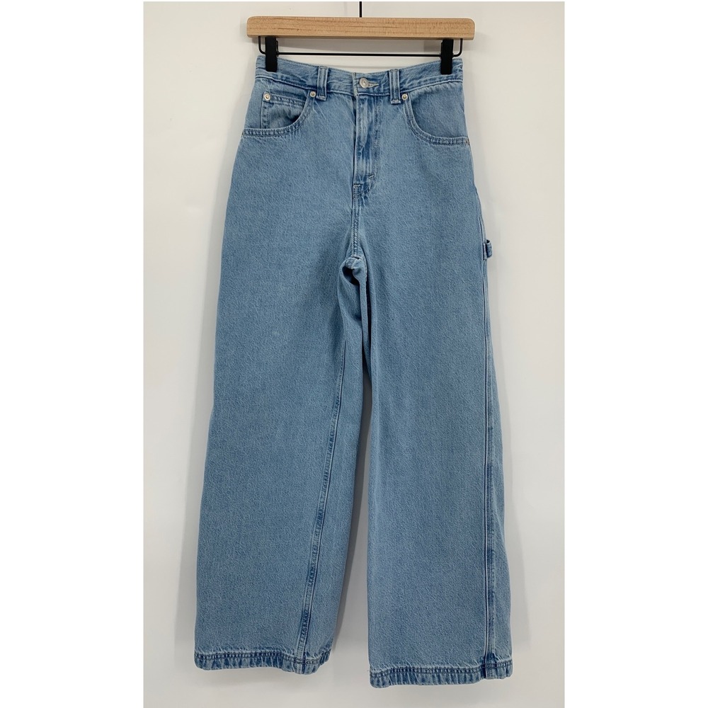 Levis Cinch Baggy Jeans Womens 25 Blue Wide Leg Carpenter Light Wash Denim